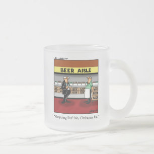 Caneca De Café Vidro Jateado Engraçado Fosco de Natal Beer Mug