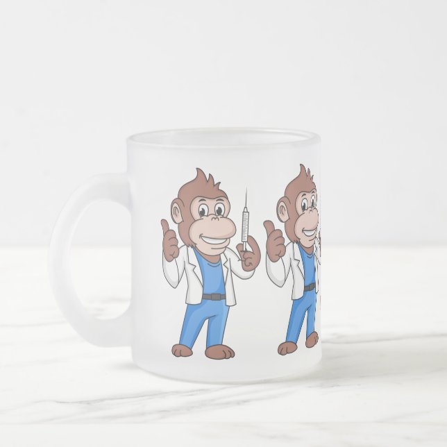 Caneca De Café Vidro Jateado Engraçado orangotango macaco (Esquerda)