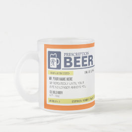 Caneca De Café Vidro Jateado Engraçado Receita Cerveja