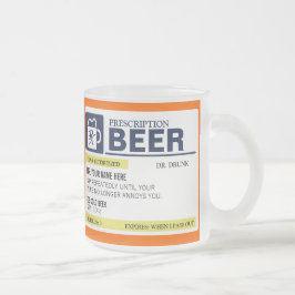 Caneca De Café Vidro Jateado Engraçado Receita Cerveja