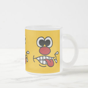 Caneca De Café Vidro Jateado Engraçado rosto personalizado