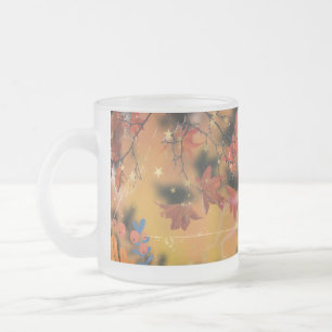 Caneca De Café Vidro Jateado Época da temporada de outono para o Dia de Ação de