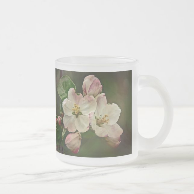 Caneca De Café Vidro Jateado Época de Flor de Maçã (Direita)
