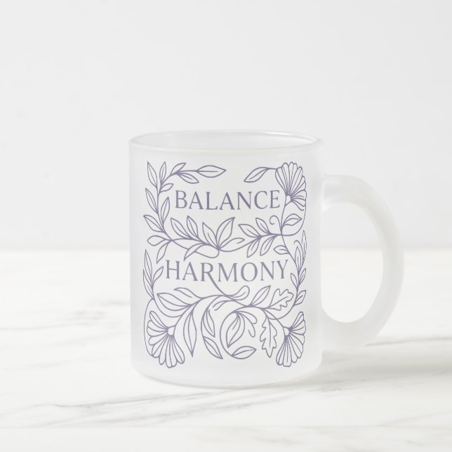 Caneca De Café Vidro Jateado Equilíbrio & Harmonia  (Direita)