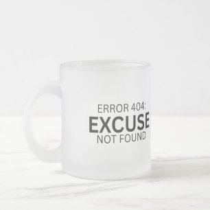 Caneca De Café Vidro Jateado Erro 404: Desculpa Não Encontrada Caneca de Vidro