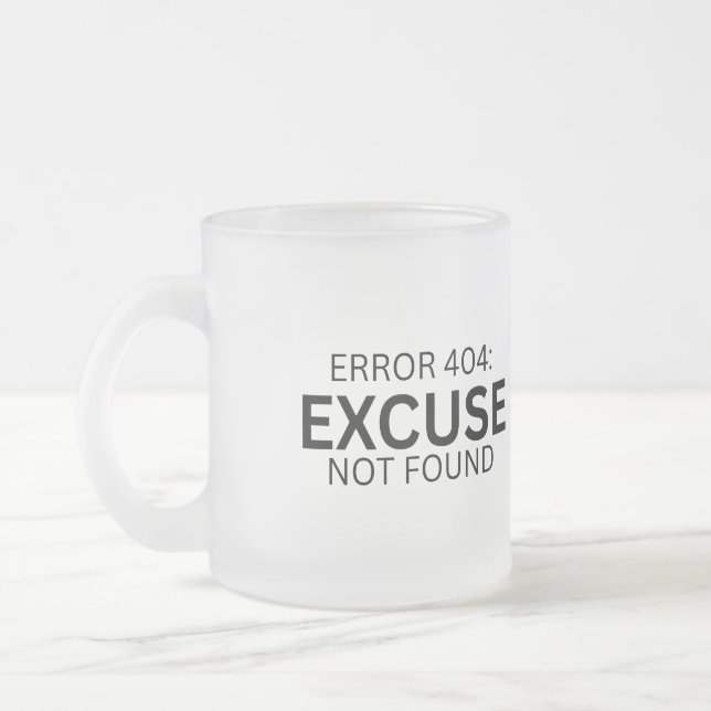 Caneca De Café Vidro Jateado Erro 404: Desculpa Não Encontrada Caneca de Vidro  (Esquerda)
