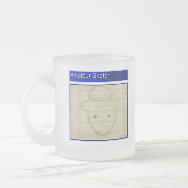 Caneca De Café Vidro Jateado Esboço amador do Leprechaun (Esquerda)