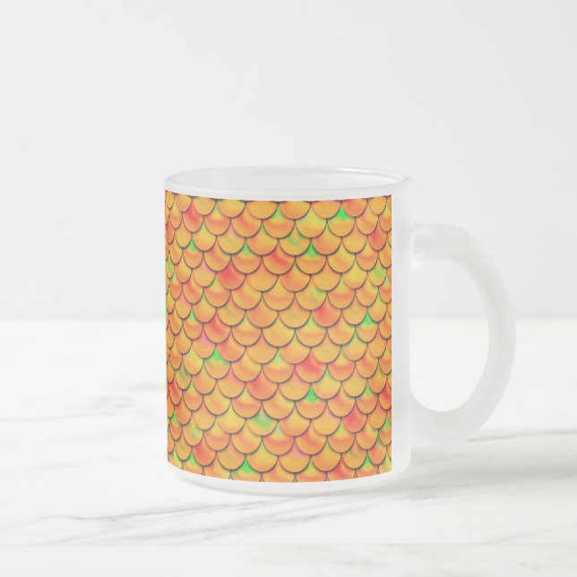 Caneca De Café Vidro Jateado Escalas laranja e verde de queda (Direita)