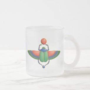 Caneca De Café Vidro Jateado Escaravelho egípcio