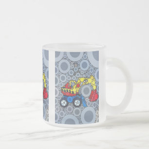 Caneca De Café Vidro Jateado Escavador de Caminhão para Construção de Crian