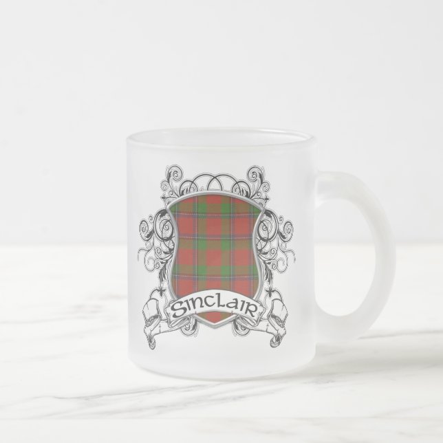 Caneca De Café Vidro Jateado Escudo Sinclair Tartan (Direita)