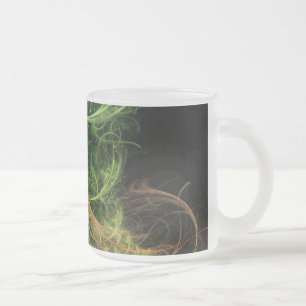 Caneca De Café Vidro Jateado Espaço de Flores de Arte Abstrata