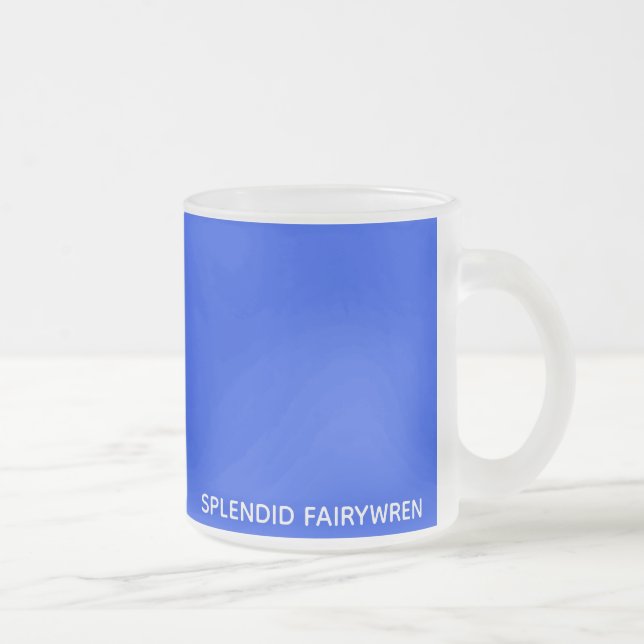 Caneca De Café Vidro Jateado Esplêndido Nome de Cor Azul Fairywren (Direita)