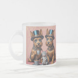 Caneca De Café Vidro Jateado Esplêndido Yorkshire Terriers Fosco Glass Mug
