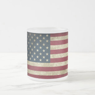 Caneca De Café Vidro Jateado Estado Mug/Bandeira Americana