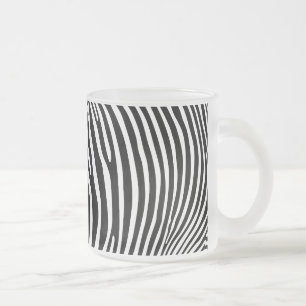 Caneca De Café Vidro Jateado Estampa de Zebra