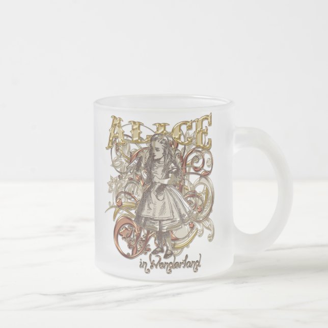 Caneca De Café Vidro Jateado Estilo de Alice Carnivale (versão Dourado) (Direita)