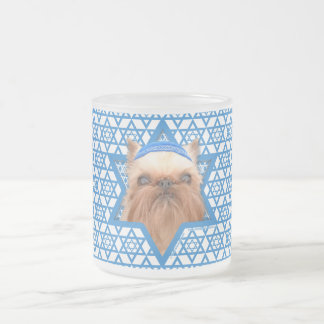 Caneca De Café Vidro Jateado Estrela de David de Hanukkah - Bruxelas Griffon