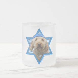 Caneca De Café Vidro Jateado Estrela de David de Hanukkah - GoldenDoodle