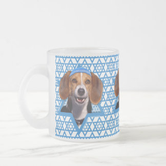 Caneca De Café Vidro Jateado Estrela de David de Hanukkah - lebreiro