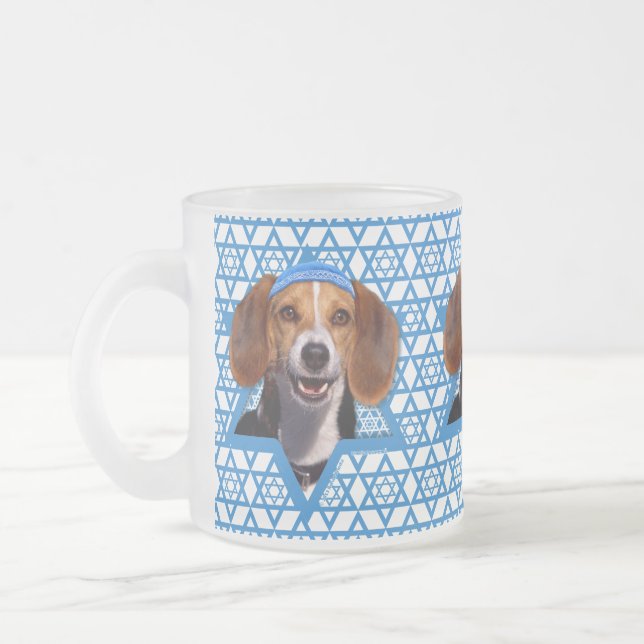 Caneca De Café Vidro Jateado Estrela de David de Hanukkah - lebreiro (Esquerda)