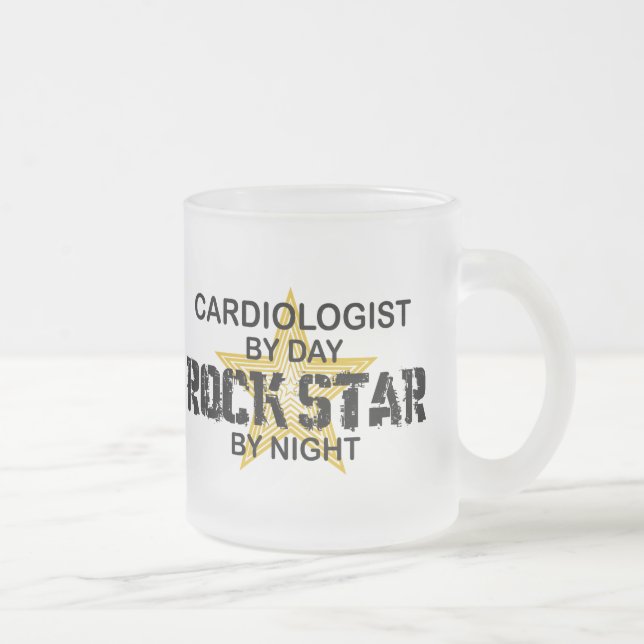 Caneca De Café Vidro Jateado Estrela do rock do cardiologista em a noite (Direita)
