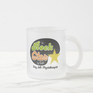 Caneca De Café Vidro Jateado Estrela do rock em a noite - fisioterapeuta do