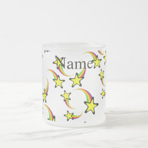 Caneca De Café Vidro Jateado Estrelas do Arco-Íris a disparar Thunder_Cove