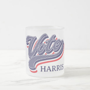 Caneca De Café Vidro Jateado Estrelas e faixas eleitorais personalizadas