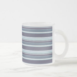 Caneca De Café Vidro Jateado Estrias de cinza azul