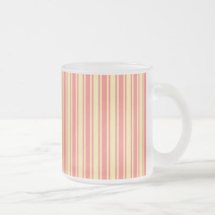 Caneca De Café Vidro Jateado Estrias de coral e de doces amarelos