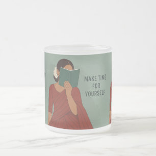 Caneca De Café Vidro Jateado Eterno Tamil Elegance