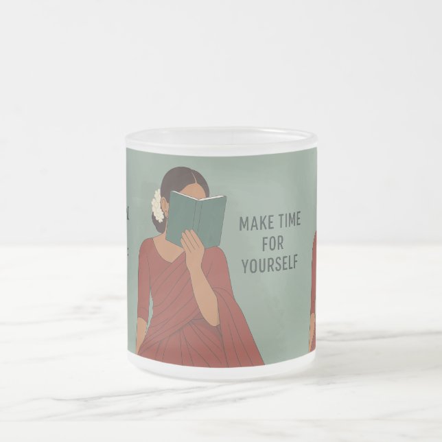 Caneca De Café Vidro Jateado Eterno Tamil Elegance (Centro)