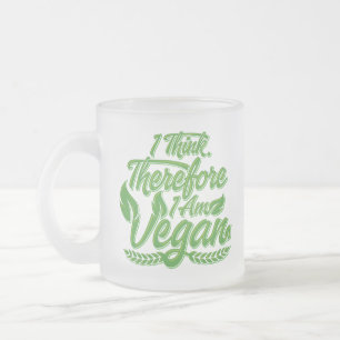 Caneca De Café Vidro Jateado Eu Acho, Por Isso Sou Vegan