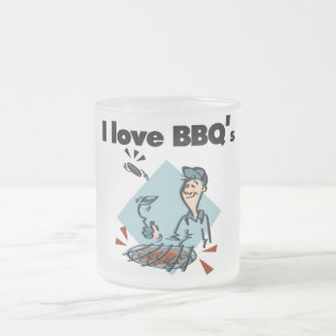 Caneca De Café Vidro Jateado Eu adoro camisetas e presentes