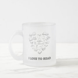 Caneca De Café Vidro Jateado Eu Adoro Ler