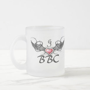 Caneca De Café Vidro Jateado Eu amo a BBC