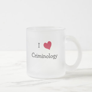 Caneca De Café Vidro Jateado Eu amo a criminologia