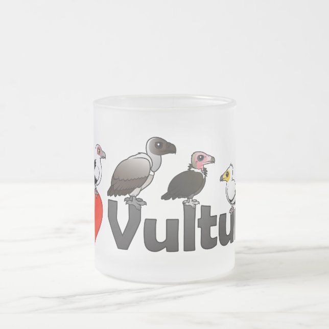 Caneca De Café Vidro Jateado Eu amo abutres (África) (Centro)