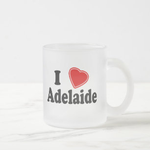 Caneca De Café Vidro Jateado Eu amo Adelaide