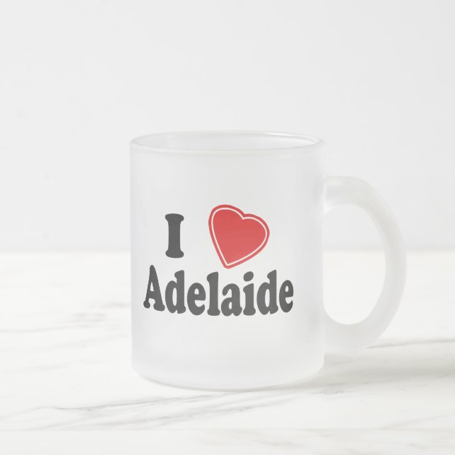 Caneca De Café Vidro Jateado Eu amo Adelaide (Direita)