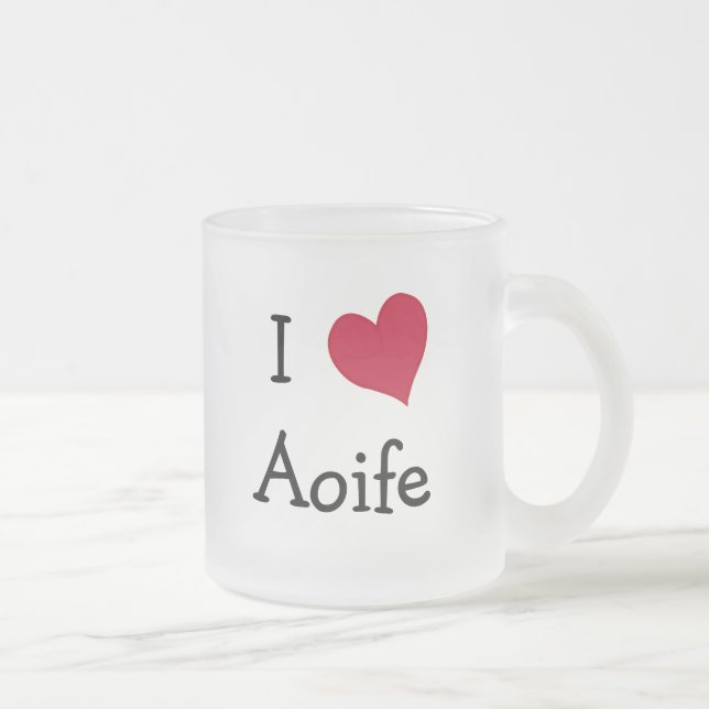 Caneca De Café Vidro Jateado Eu Amo Aoife (Direita)
