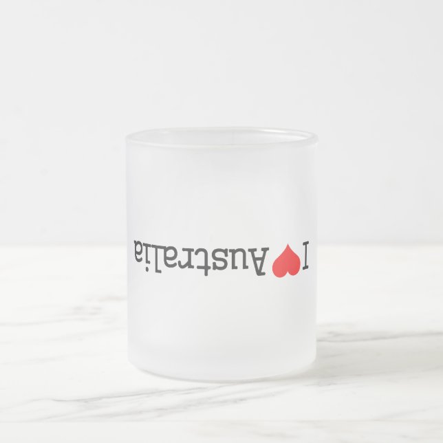 Caneca De Café Vidro Jateado Eu Amo Austrália (Centro)