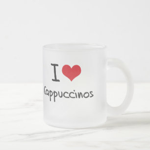 Caneca De Café Vidro Jateado Eu amo Cappuccinos