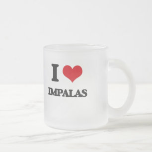 Caneca De Café Vidro Jateado Eu amo Impalas