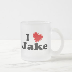 Caneca De Café Vidro Jateado Eu amo Jake