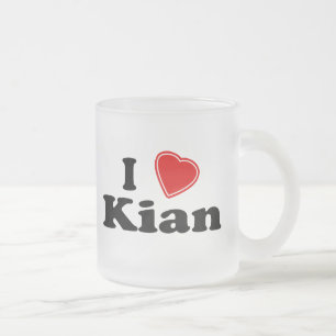 Caneca De Café Vidro Jateado Eu amo Kian