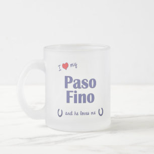 Caneca De Café Vidro Jateado Eu amo meu Paso Fino (o cavalo masculino)
