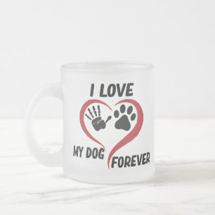 Caneca De Café Vidro Jateado Eu amo meu travesseiro decorativo de cachorro