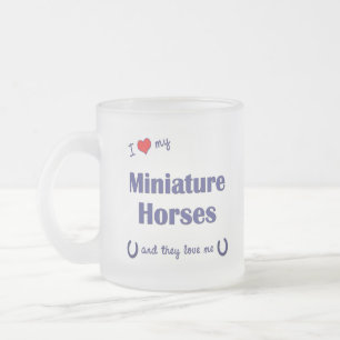 Caneca De Café Vidro Jateado Eu amo meus cavalos diminutos (os cavalos